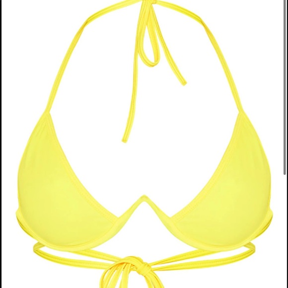PLT Yellow Cleavage Wire Detail Bikini Top - Picture 4 of 7